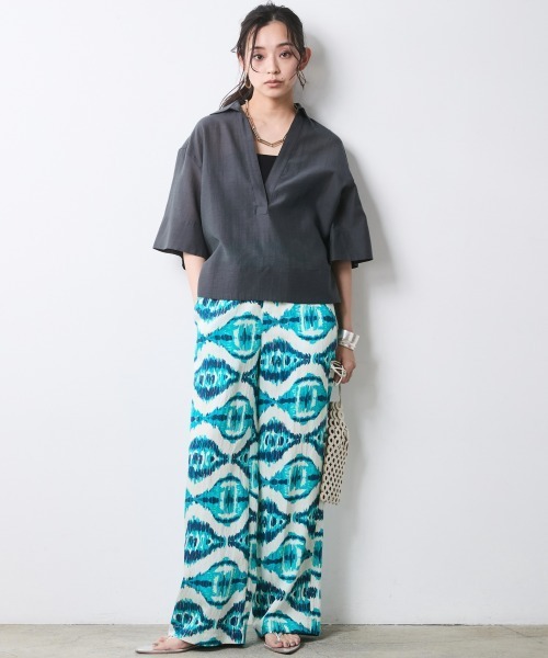 CHIC STYLE(シックスタイル)の「シアー素材ワイドスリーブシャツ<大きいサイズ有>シックスタイル(シャツ/ブラウス・レディース・オフホワイト/ネイビー・4L/5L/3L/LL/L/M)」の22枚目の写真
