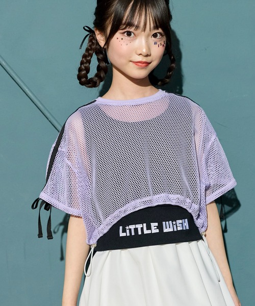 BISKEE(ビスキー)の「タンクトップメッシュドッキング半袖Tシャツ/カットソー(Tシャツ/カットソー・キッズ・パープル/ブラック・140cm/130cm/160cm/150cm)」の2枚目の写真