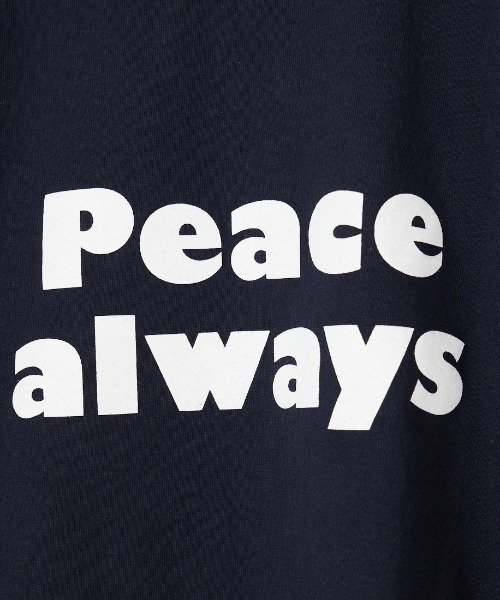 FUNG（ファング）の「[FUNG/ファング] PEACE ALWAYS カットオフ プリントTシャツ（Tシャツ/カットソー・レディース・ネイビー/ホワイト・M）」の7枚目の写真