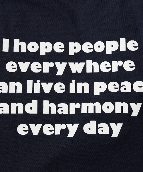 FUNG（ファング）の「[FUNG/ファング] PEACE ALWAYS カットオフ プリントTシャツ（Tシャツ/カットソー・レディース・ネイビー/ホワイト・M）」の8枚目の写真