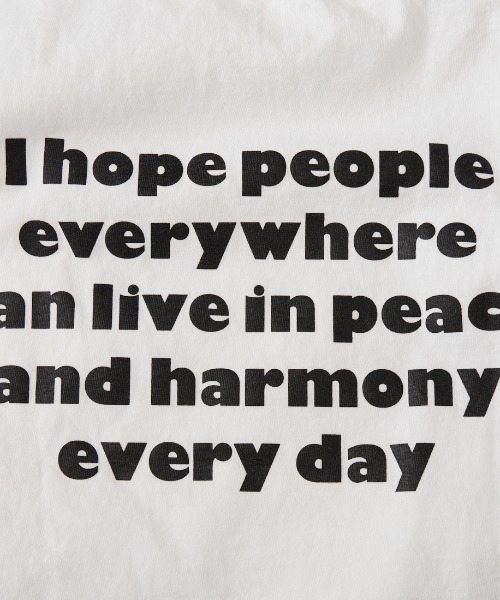 FUNG（ファング）の「[FUNG/ファング] PEACE ALWAYS カットオフ プリントTシャツ（Tシャツ/カットソー・レディース・ネイビー/ホワイト・M）」の9枚目の写真