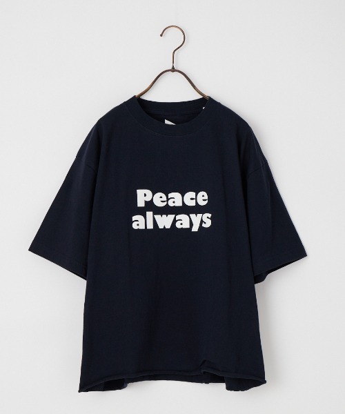 FUNG（ファング）の「[FUNG/ファング] PEACE ALWAYS カットオフ プリントTシャツ（Tシャツ/カットソー・レディース・ネイビー/ホワイト・M）」の22枚目の写真