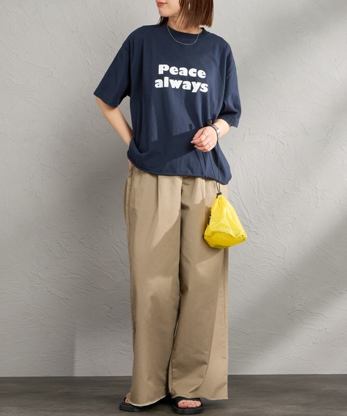FUNG（ファング）の「[FUNG/ファング] PEACE ALWAYS カットオフ プリントTシャツ（Tシャツ/カットソー・レディース・ネイビー/ホワイト・M）」の16枚目の写真