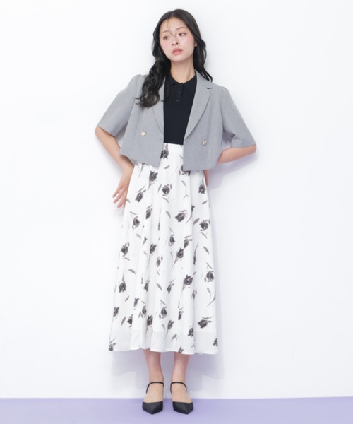 JILL by JILL STUART(ジルバイジルスチュアート)の「サマーツイル半袖ジャケット(その他アウター・レディース・グレー/ネイビー/ベージュ・FREE)」の8枚目の写真