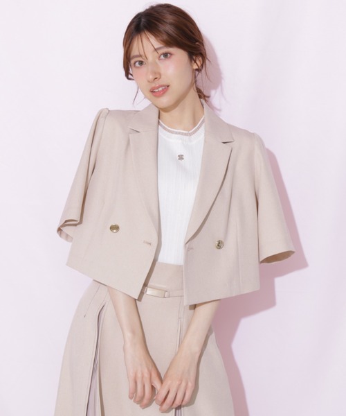JILL by JILL STUART(ジルバイジルスチュアート)の「サマーツイル半袖ジャケット(その他アウター・レディース・グレー/ネイビー/ベージュ・FREE)」の13枚目の写真