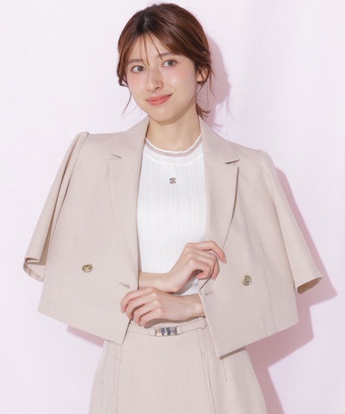JILL by JILL STUART(ジルバイジルスチュアート)の「サマーツイル半袖ジャケット(その他アウター・レディース・グレー/ネイビー/ベージュ・FREE)」の14枚目の写真