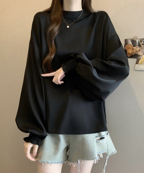 ONEP STAR(ワンピスター)の「スモッキング袖バックボタンブラウス(シャツ/ブラウス・レディース・ホワイト/ブラック/ベージュ/ブラウン・MEDIUM/LARGE/X-LARGE)」の21枚目の写真