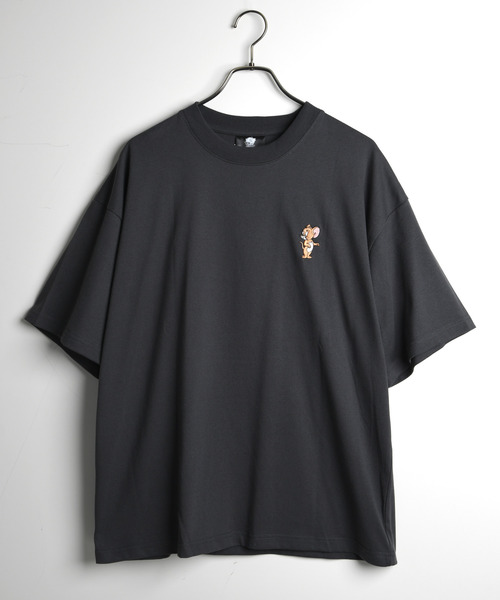 Tom＆Jerry（トムアンドジェリー）の「【neos】TOM&JERRY トTOM&JERRY トムとジェリー Tシャツ レディース メンズ 刺繍 ワッペン バックプリント ルーズシルエット 半袖 ビッグT サガラ刺繍 ユニセックス（Tシャツ/カットソー・レディース・サックスブルー/ホワイト/キナリ/スミクロ・MEDIUM/LARGE/X-LARGE）」の5枚目の写真
