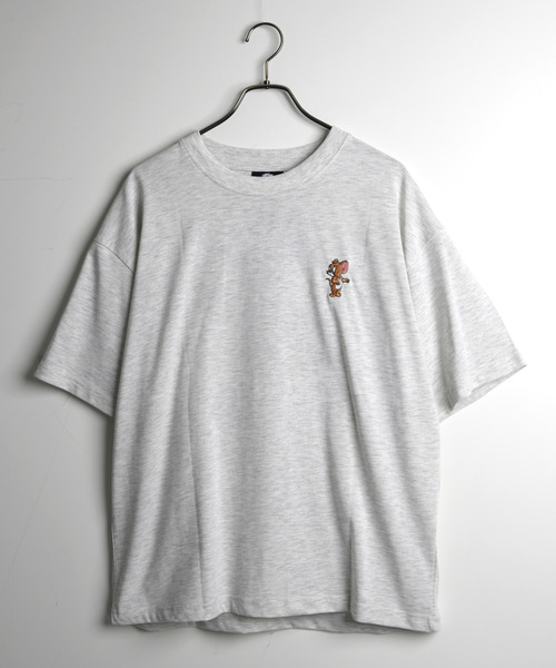 Tom＆Jerry（トムアンドジェリー）の「【neos】TOM&JERRY トTOM&JERRY トムとジェリー Tシャツ レディース メンズ 刺繍 ワッペン バックプリント ルーズシルエット 半袖 ビッグT サガラ刺繍 ユニセックス（Tシャツ/カットソー・レディース・サックスブルー/ホワイト/キナリ/スミクロ・MEDIUM/LARGE/X-LARGE）」の9枚目の写真