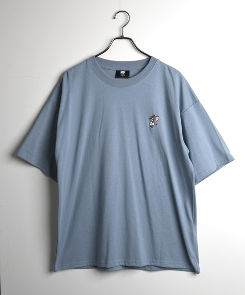 Tom＆Jerry（トムアンドジェリー）の「【neos】TOM&JERRY トTOM&JERRY トムとジェリー Tシャツ レディース メンズ 刺繍 ワッペン バックプリント ルーズシルエット 半袖 ビッグT サガラ刺繍 ユニセックス（Tシャツ/カットソー・レディース・サックスブルー/ホワイト/キナリ/スミクロ・MEDIUM/LARGE/X-LARGE）」の13枚目の写真