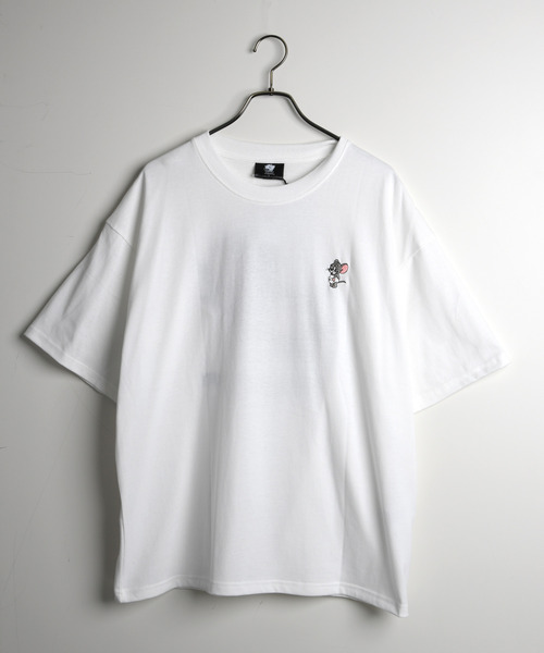 Tom＆Jerry（トムアンドジェリー）の「【neos】TOM&JERRY トTOM&JERRY トムとジェリー Tシャツ レディース メンズ 刺繍 ワッペン バックプリント ルーズシルエット 半袖 ビッグT サガラ刺繍 ユニセックス（Tシャツ/カットソー・レディース・サックスブルー/ホワイト/キナリ/スミクロ・MEDIUM/LARGE/X-LARGE）」の17枚目の写真