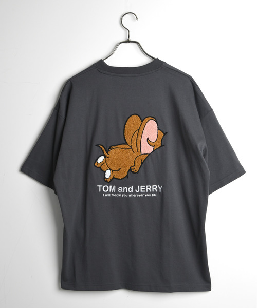Tom＆Jerry（トムアンドジェリー）の「【neos】TOM&JERRY トTOM&JERRY トムとジェリー Tシャツ レディース メンズ 刺繍 ワッペン バックプリント ルーズシルエット 半袖 ビッグT サガラ刺繍 ユニセックス（Tシャツ/カットソー・レディース・サックスブルー/ホワイト/キナリ/スミクロ・MEDIUM/LARGE/X-LARGE）」の6枚目の写真