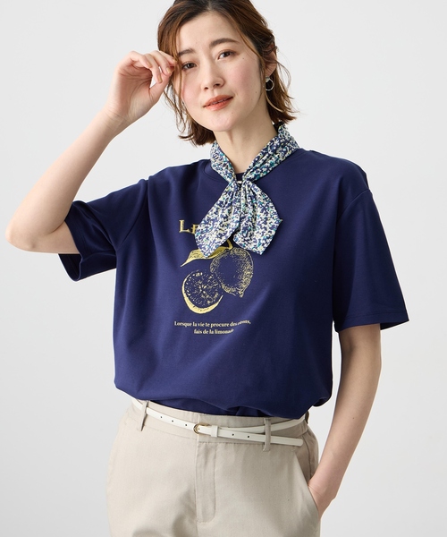 Petit Honfleur(プチオンフルール)の「【Liberty】リバティプリントワンタッチスカーフ【接触冷感】(ストール/ショール・レディース・グリーン/ネイビー/ブルー/サックスブルー・フリー)」の9枚目の写真