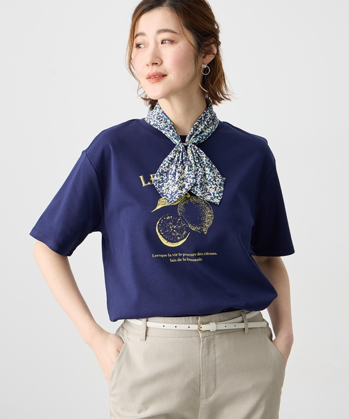 Petit Honfleur(プチオンフルール)の「【Liberty】リバティプリントワンタッチスカーフ【接触冷感】(ストール/ショール・レディース・グリーン/ネイビー/ブルー/サックスブルー・フリー)」の10枚目の写真
