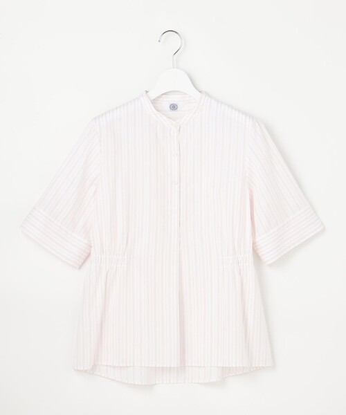 J.PRESS Ladies(J.プレス レディス)の「【シーンレスに活躍】セルロースカラミストライプ バンドカラー ブラウス(シャツ/ブラウス・レディース・ホワイト系1/ネイビー系1/スカイブルー系1・XS)」の10枚目の写真