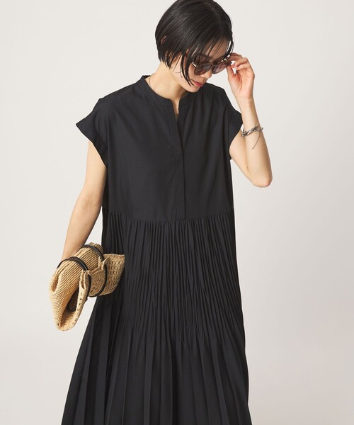 green label relaxing（グリーンレーベルリラクシング）の「【結論シリーズ】全方位映えプリーツワンピ［size SHORT/TALLあり］（ワンピース・レディース・ライトブルー/モカ/ブラック・TALL/SHORT/FREE）」の8枚目の写真