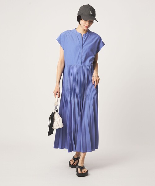 green label relaxing（グリーンレーベルリラクシング）の「【結論シリーズ】全方位映えプリーツワンピ［size SHORT/TALLあり］（ワンピース・レディース・ライトブルー/モカ/ブラック・TALL/SHORT/FREE）」の16枚目の写真