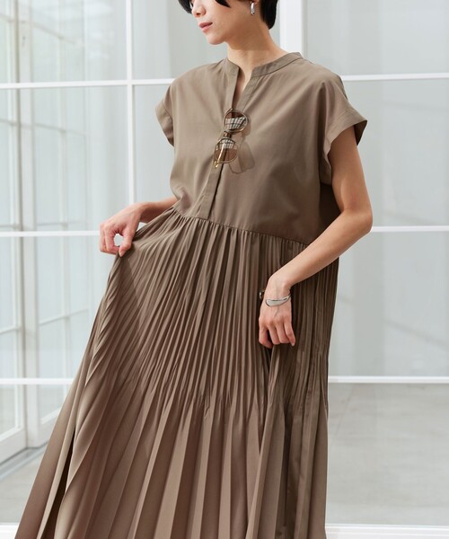 green label relaxing（グリーンレーベルリラクシング）の「［size SHORT/TALLあり］全方位映えプリーツワンピ マシンウォッシャブル 吸水速乾（ワンピース・レディース・ライトブルー/モカ/ブラック・TALL/SHORT/FREE）」の16枚目の写真