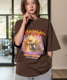 キャット ツアー グラフィック オーバーサイズ 半袖 Tシャツ 韓国ストリート