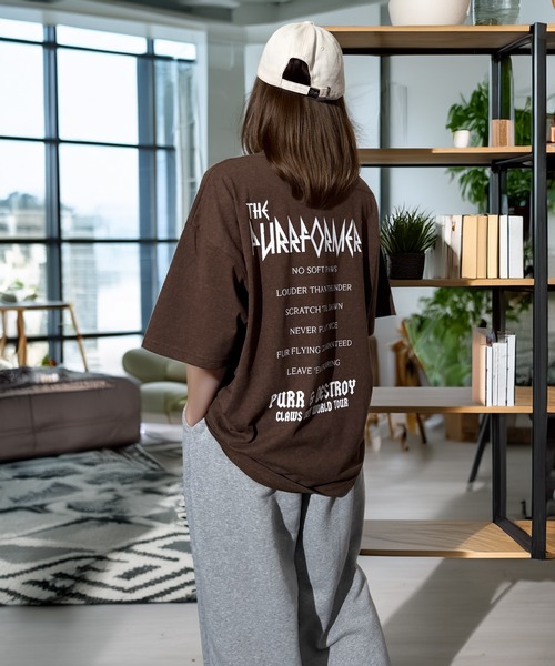 Candlestick(キャンドルスティック)の「キャット ツアー グラフィック オーバーサイズ 半袖 Tシャツ 韓国ストリート(Tシャツ/カットソー・レディース・ブラック/スミクロ/モカ/ネイビー・M/L)」の15枚目の写真