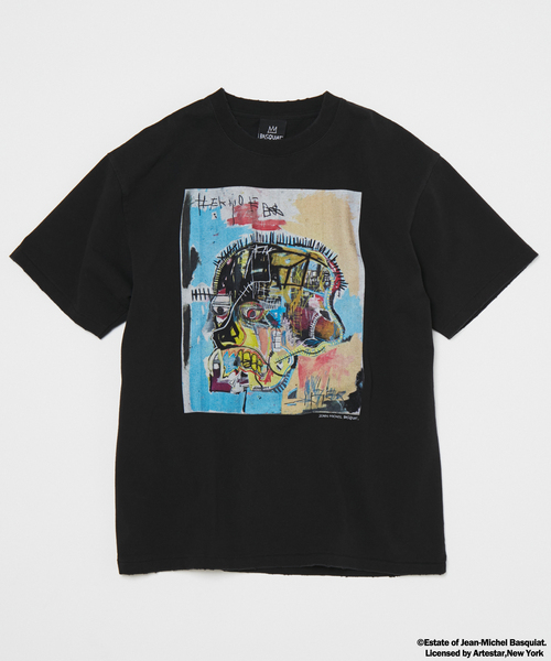 【90s・シングル】バスキア 総柄 マルチプリント Tシャツ L 希少 Jean-Michel Basquiat / ジャン＝ミシェル・バスキア プリントTシャツ