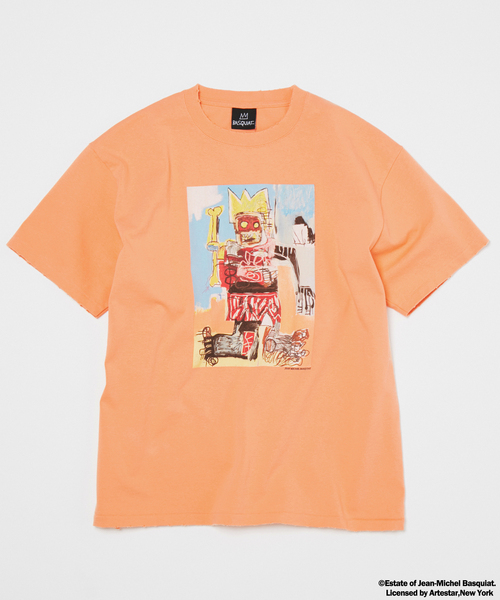 【90s・シングル】バスキア 総柄 マルチプリント Tシャツ L 希少 Jean-Michel Basquiat / ジャン＝ミシェル・バスキア プリントTシャツ