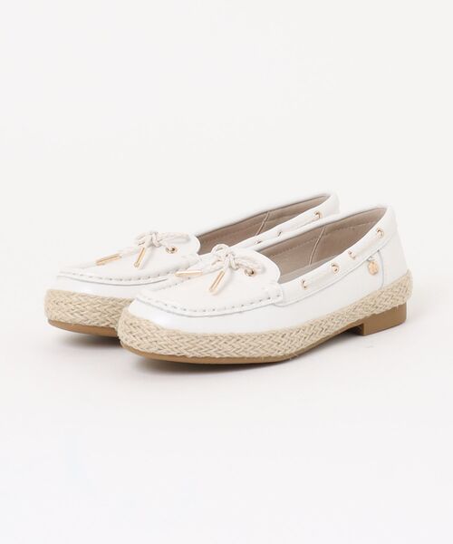 Hawkins(ホーキンス)の「HAWKINS ホーキンス KATE レース モカシンシューズ HW10152 WHITE(スニーカー・レディース・ホワイト・5h/6h/7h/7/8/6)」の2枚目の写真