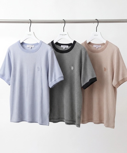 U.S. POLO ASSN.(ユーエスポロアッスン)の「【U.S. POLO ASSN./ユーエスポロアッスン】ワンポイント刺繍 シアサッカー リンガーTシャツ(Tシャツ/カットソー・レディース・ブラック/ベージュ/サックスブルー・LL/M/L)」の17枚目の写真