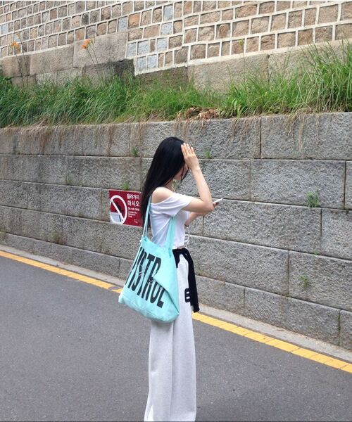 LUVISTRUE（ラヴイズトゥルー）の「SY LETTERING TOTE BAG(MINT)（トートバッグ・レディース・その他・FREE）」の8枚目の写真
