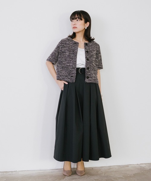 Sirin(シリン)の「半袖ツイードジャケット【2サイズ展開】(ノーカラージャケット・レディース・ブラック/ベージュ・S/XS)」の14枚目の写真