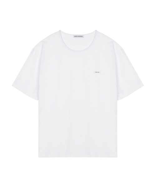 NICK&NICOLE(ニックアンドニコール)の「BIO WASHED LEATHER PATCH T-SHIRT_WHITE(Tシャツ/カットソー・メンズ・その他・SMALL/MEDIUM/LARGE)」の1枚目の写真