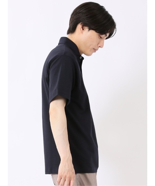 TAKA-Q(タカキュー)の「ビズポロ ポロシャツ メンズ 半袖 ストレッチ カッタウェイ 綿混 カット ジャガード クールビズ (ポロシャツ・メンズ・ネイビー/ライトグレー・LARGE/X-LARGE/MEDIUM)」の19枚目の写真
