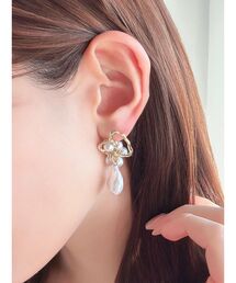 バロックパールハートモチーフピアス