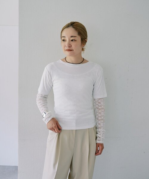 SHENERY(シーナリー)の「【LUALY】【接触冷感/吸水速乾】BACKリボンフライスTee(Tシャツ/カットソー・レディース・ブラック/オフホワイト・FREE)」の10枚目の写真