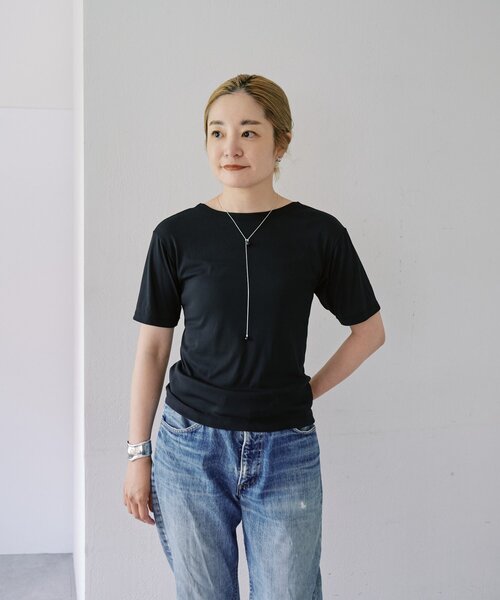 SHENERY(シーナリー)の「【LUALY】【接触冷感/吸水速乾】BACKリボンフライスTee(Tシャツ/カットソー・レディース・ブラック/オフホワイト・FREE)」の20枚目の写真