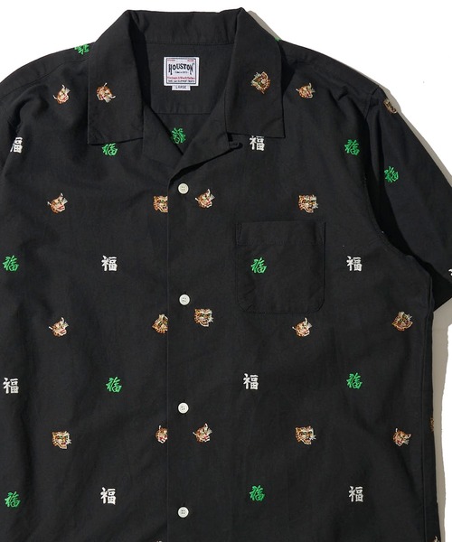 HOUSTON（ヒューストン）の「【HOUSTON / ヒューストン】OXFORD EMBROIDERY SHIRT（シャツ/ブラウス・メンズ・ブラック系1/ブラック系2/ホワイト系1/ホワイト系2/オリーブ系1/オリーブ系2・MEDIUM/LARGE/X-LARGE）」の3枚目の写真