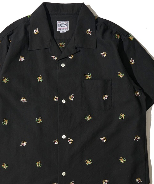 HOUSTON（ヒューストン）の「【HOUSTON / ヒューストン】OXFORD EMBROIDERY SHIRT（シャツ/ブラウス・メンズ・ブラック系1/ブラック系2/ホワイト系1/ホワイト系2/オリーブ系1/オリーブ系2・MEDIUM/LARGE/X-LARGE）」の4枚目の写真