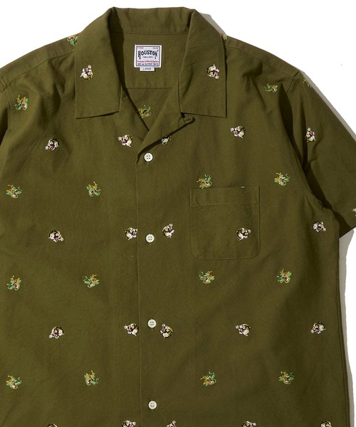 HOUSTON（ヒューストン）の「【HOUSTON / ヒューストン】OXFORD EMBROIDERY SHIRT（シャツ/ブラウス・メンズ・ブラック系1/ブラック系2/ホワイト系1/ホワイト系2/オリーブ系1/オリーブ系2・MEDIUM/LARGE/X-LARGE）」の6枚目の写真