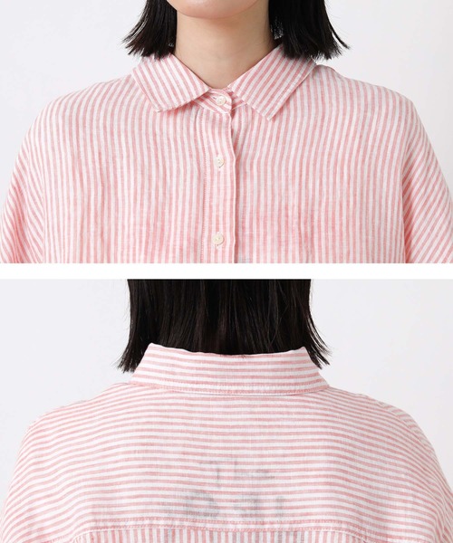 Gready Brilliant(グレディブリリアン)の「リネン柄シャツ(シャツ/ブラウス・レディース・ホワイト×ブルー/ホワイト×ピンク/チェック・38)」の21枚目の写真
