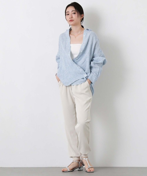 Gready Brilliant(グレディブリリアン)の「リネン柄シャツ(シャツ/ブラウス・レディース・ホワイト×ブルー/ホワイト×ピンク/チェック・38)」の16枚目の写真
