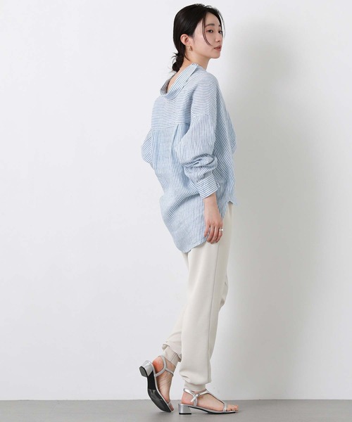 Gready Brilliant(グレディブリリアン)の「リネン柄シャツ(シャツ/ブラウス・レディース・ホワイト×ブルー/ホワイト×ピンク/チェック・38)」の15枚目の写真