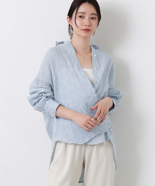 Gready Brilliant(グレディブリリアン)の「リネン柄シャツ(シャツ/ブラウス・レディース・ホワイト×ブルー/ホワイト×ピンク/チェック・38)」の12枚目の写真