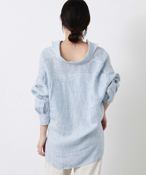 Gready Brilliant(グレディブリリアン)の「リネン柄シャツ(シャツ/ブラウス・レディース・ホワイト×ブルー/ホワイト×ピンク/チェック・38)」の10枚目の写真