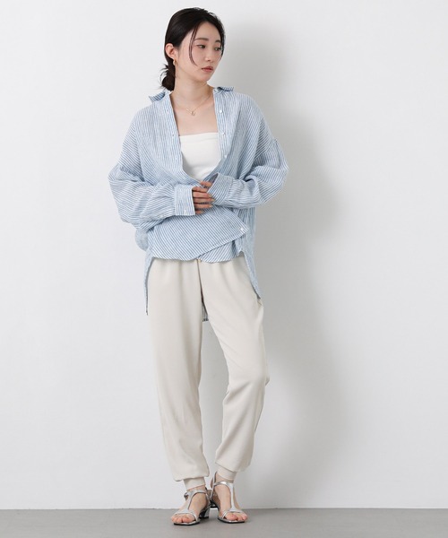 Gready Brilliant(グレディブリリアン)の「リネン柄シャツ(シャツ/ブラウス・レディース・ホワイト×ブルー/ホワイト×ピンク/チェック・38)」の8枚目の写真