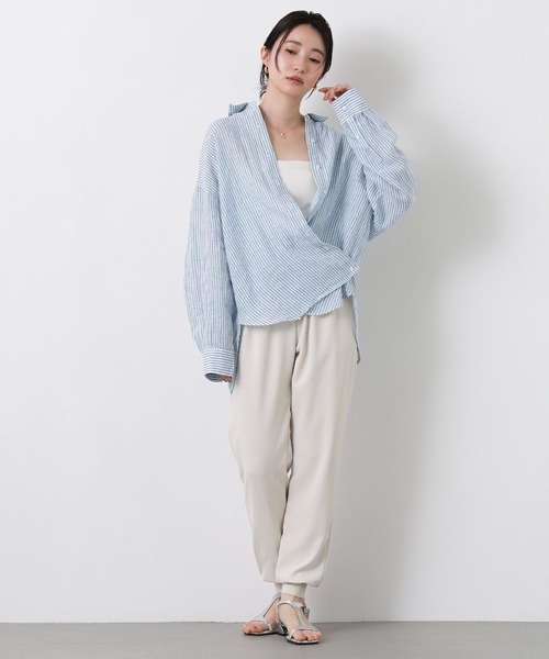 Gready Brilliant(グレディブリリアン)の「リネン柄シャツ(シャツ/ブラウス・レディース・ホワイト×ブルー/ホワイト×ピンク/チェック・38)」の7枚目の写真
