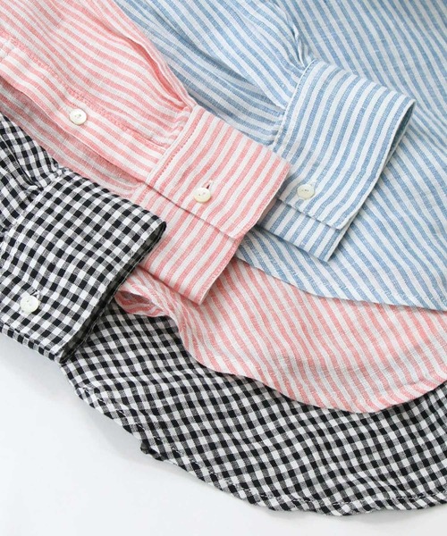 Gready Brilliant(グレディブリリアン)の「リネン柄シャツ(シャツ/ブラウス・レディース・ホワイト×ブルー/ホワイト×ピンク/チェック・38)」の18枚目の写真