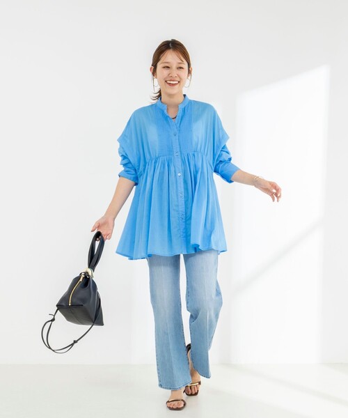 NOLLEY’S（ノーリーズ）の「【BECシリーズ】綿ボイルピンタックオーバーシャツ（シャツ/ブラウス・レディース・ブラック/ライトブルー/オフホワイト・38）」の20枚目の写真