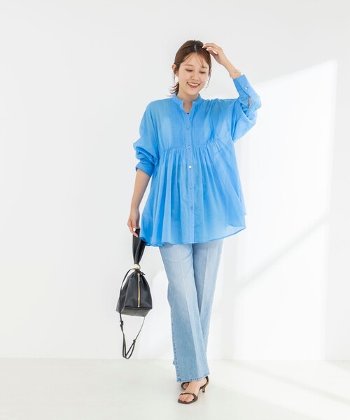 NOLLEY’S（ノーリーズ）の「【BECシリーズ】綿ボイルピンタックオーバーシャツ（シャツ/ブラウス・レディース・ブラック/ライトブルー/オフホワイト・38）」の22枚目の写真