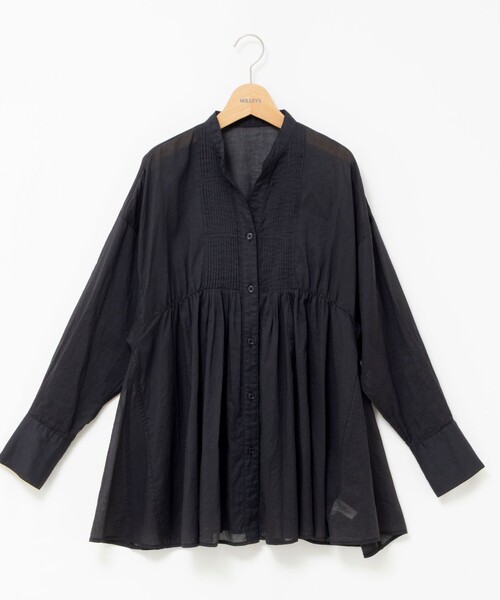 NOLLEY’S（ノーリーズ）の「【BECシリーズ】綿ボイルピンタックオーバーシャツ（シャツ/ブラウス・レディース・ブラック/ライトブルー/オフホワイト・38）」の8枚目の写真