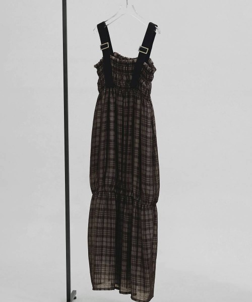 TODAYFUL(トゥデイフル)の「TODAYFUL Check Jacquard Dress(ワンピース・レディース・ダークブラウン/ベージュ・36/38)」の2枚目の写真